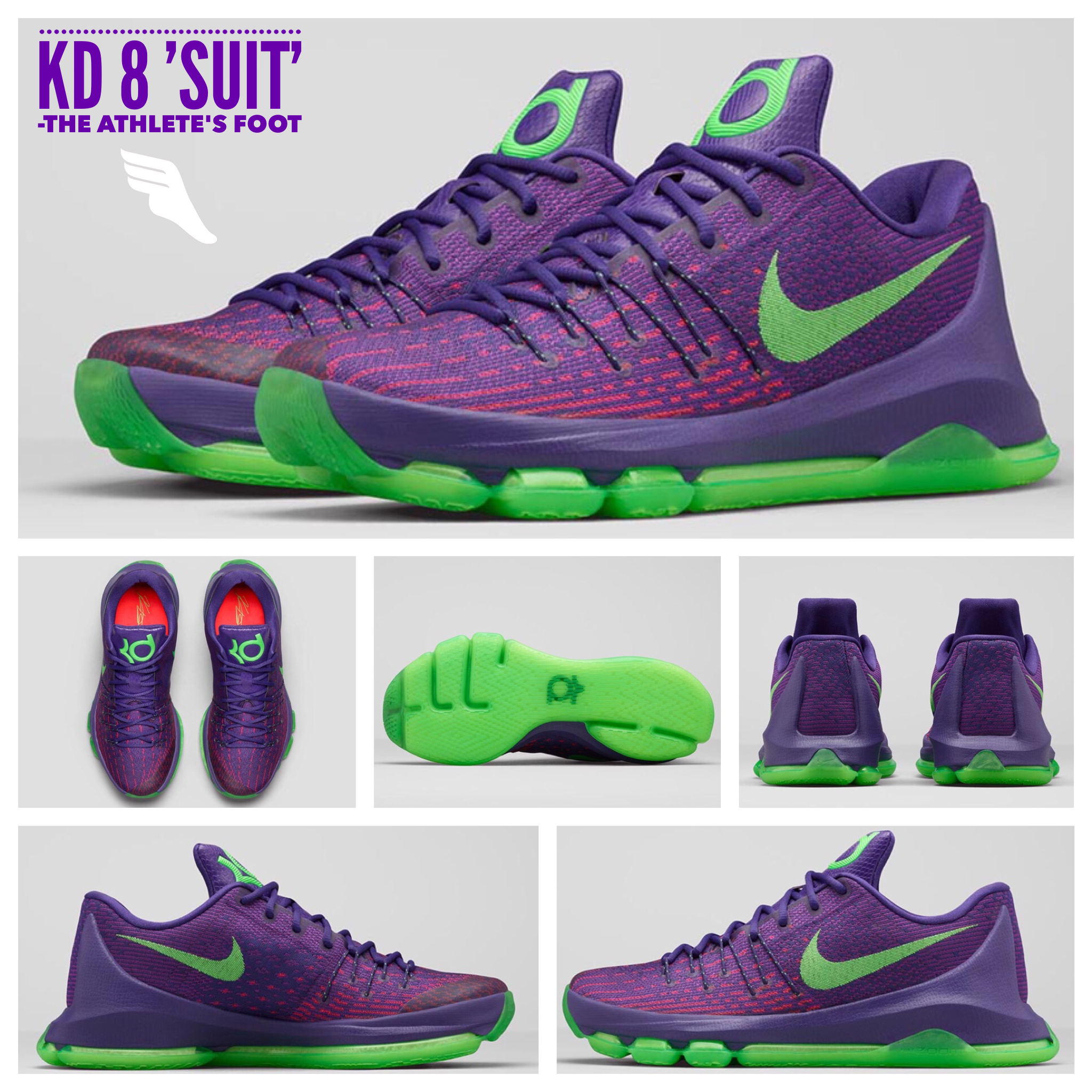 purple and green kd shoes