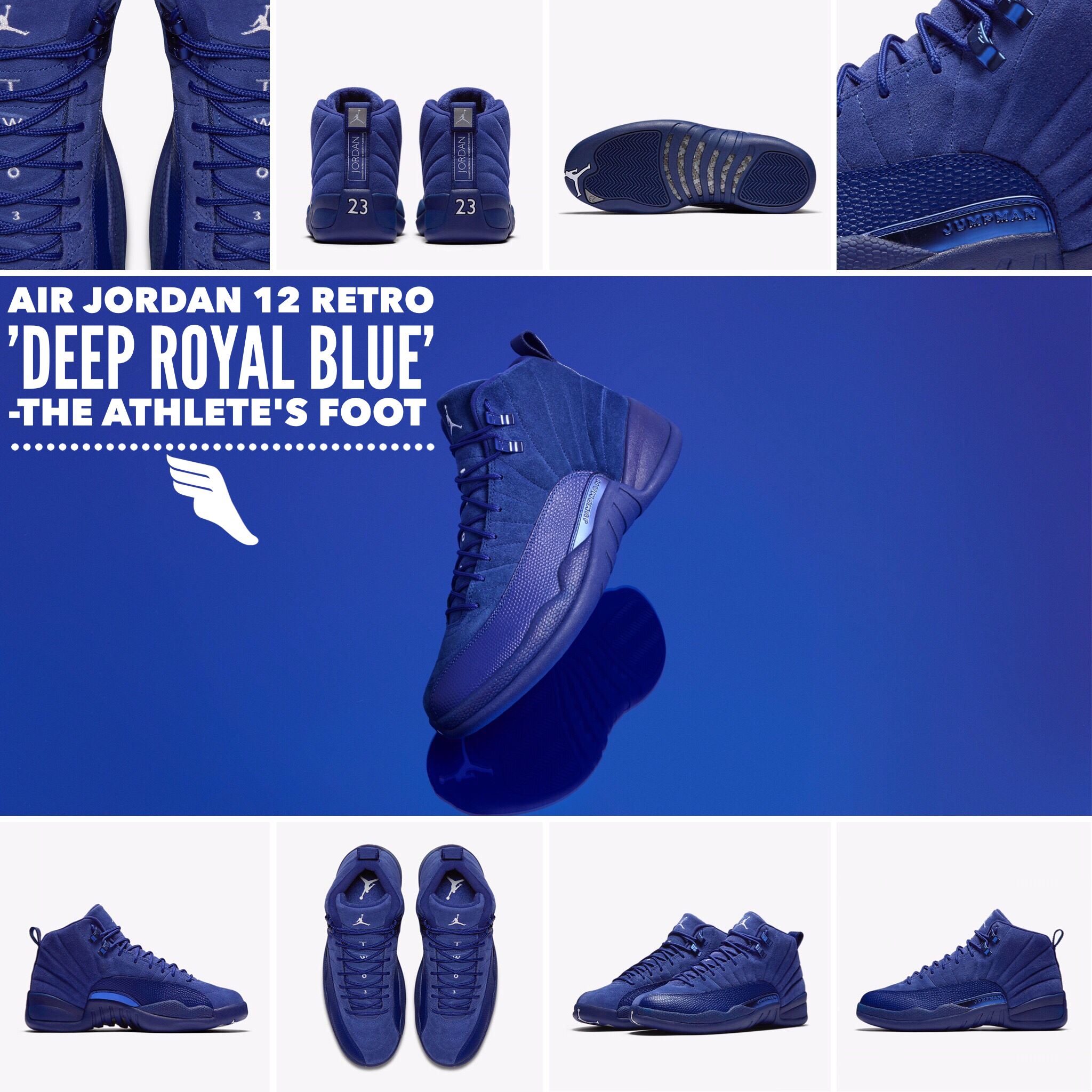 jordan 12 deep royal blue on feet