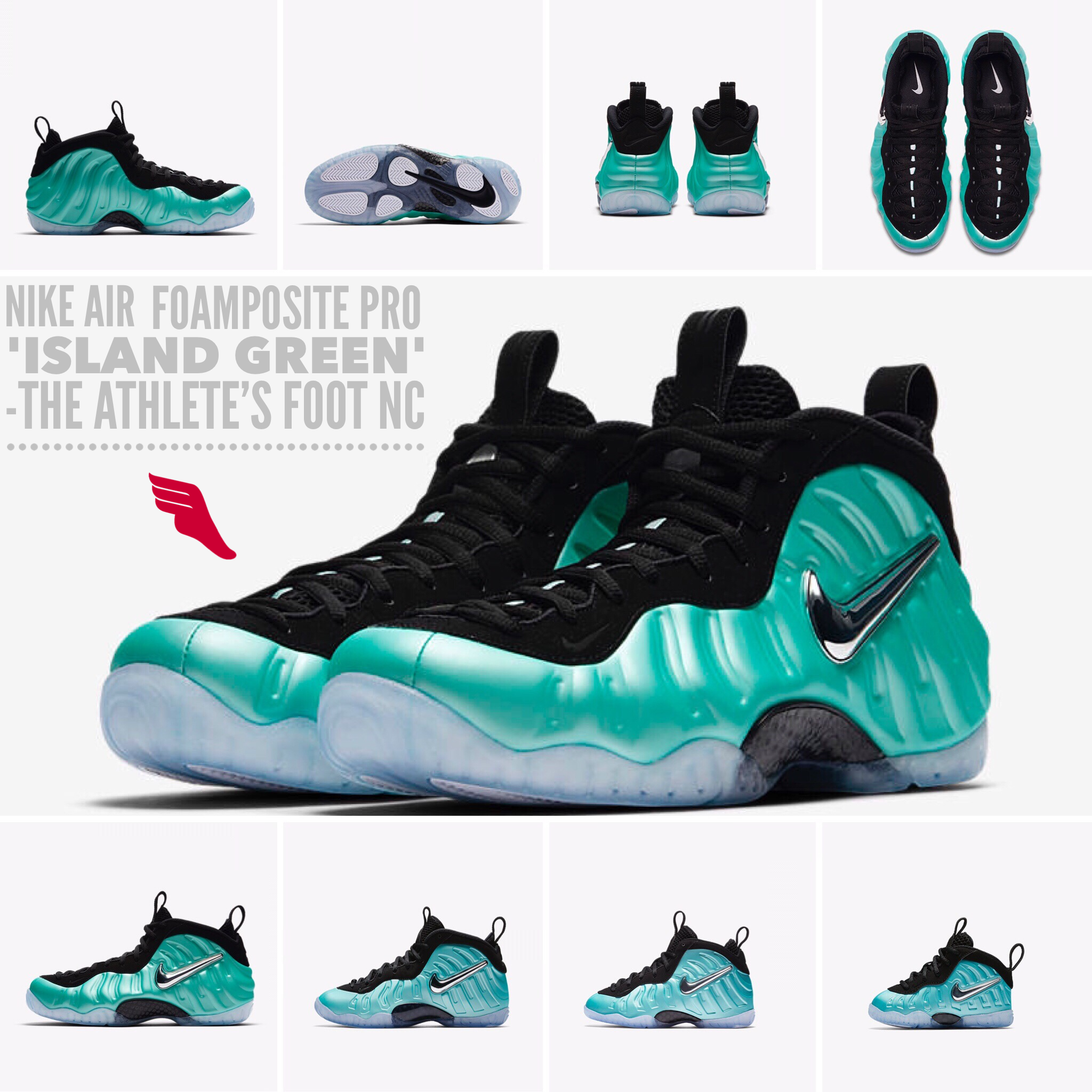 Nike Air Foamposite Pro Island Green l The Athlete's Foot NC