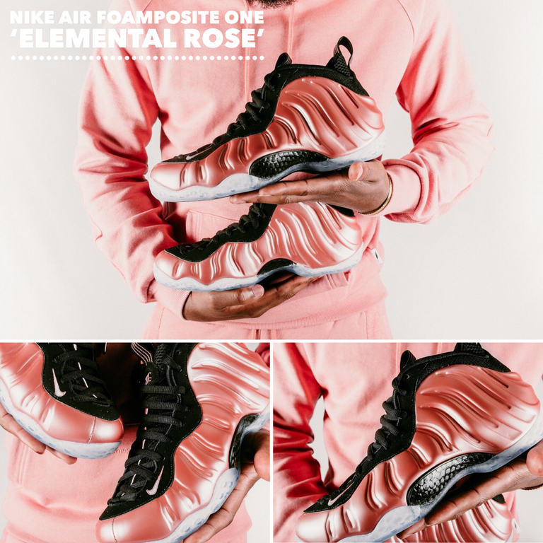 foamposite elemental rose on feet